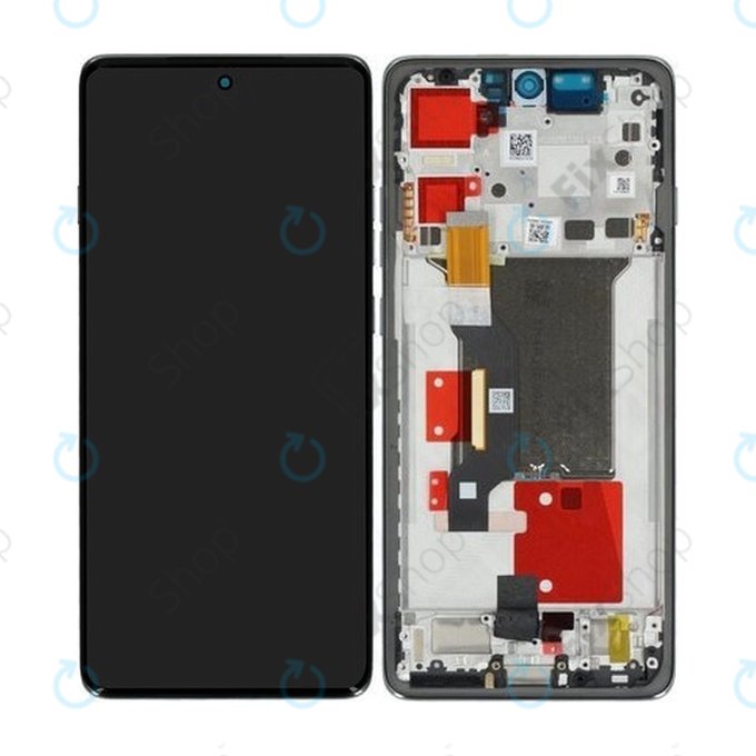 Motorola Edge 60 Pro - LCD Kijelző + Érintőüveg + Keret (Shadow) - 5D68C30045 Genuine Service Pack