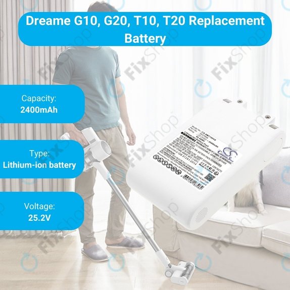 Xiaomi Dreame G10, G20, T10, T20 - Akkumulátor 3027689 Li-Ion 25.2V 2400mAh HQ