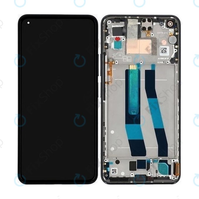 Xiaomi Mi 11 Lite 5G - LCD Kijelző + Érintőüveg + Keret (Truffle Black) - 56000200K900, 56000K00K900 Genuine Service Pack