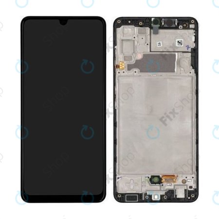 Samsung Galaxy A32 A325F - LCD Kijelző + Érintőüveg + Keret (Awesome Black) - GH82-25566A, GH82-25579A Genuine Service Pack