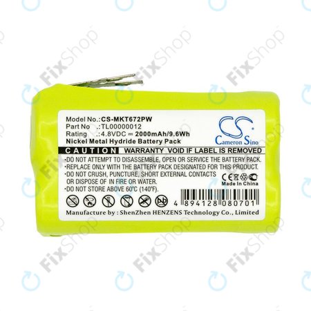 Akkumulátor Makita 6722D, 6723DW, 2000mAh, Ni-MH, 4.8V, TL00000012, HQ