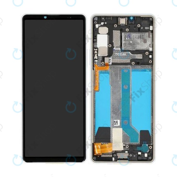 Sony Xperia 10 IV XQCC54 - LCD Kijelző + Érintőüveg + Keret (White) - A5047174A Genuine Service Pack