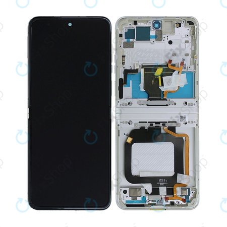 Motorola Razr 40 - LCD Kijelző + Érintőüveg + Keret (Vanilla Cream) - 5D68C22835 Genuine Service Pack