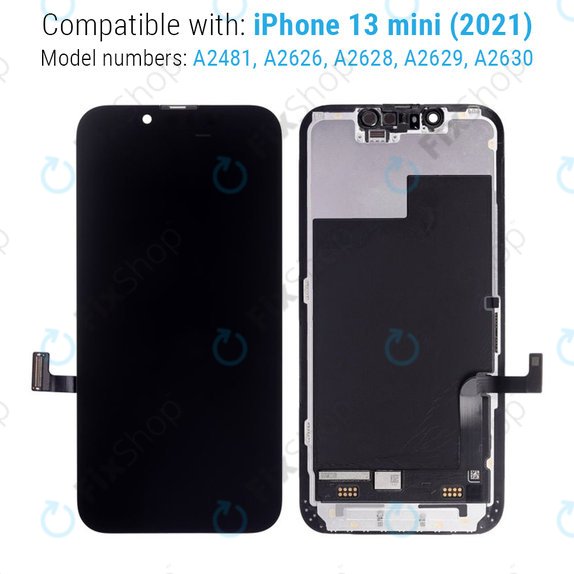 Kijelző iPhone 13 Mini, Érintőüveg kerettel, Refurbished