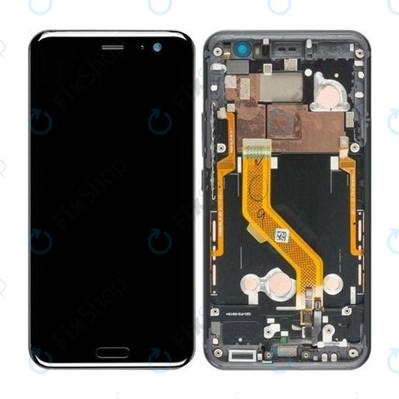 HTC U11 - LCD Kijelző + Érintőüveg + Keret (Black) TFT