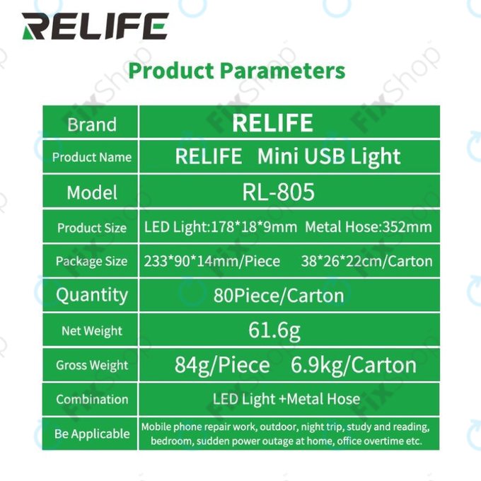 Relife RL-805 - USB Mini LED Lámpa