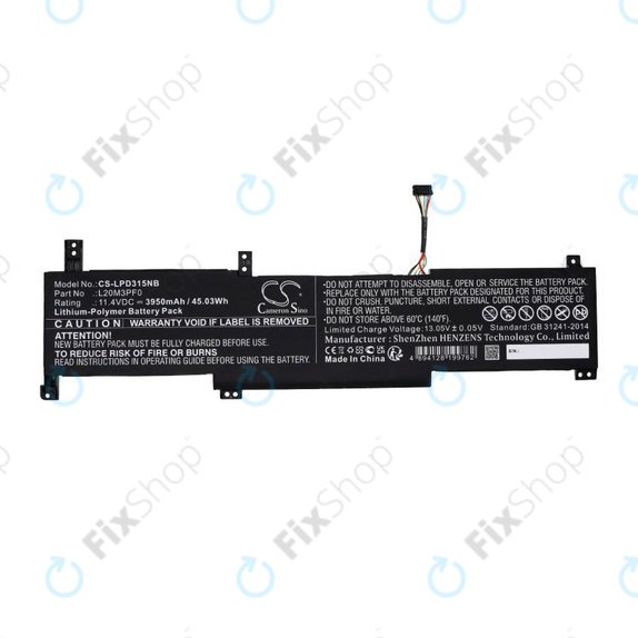 Akkumulátor Lenovo IdeaPad 3-series, 3950mAh, Li-Pol, 11.4V, L20M3PF0, HQ