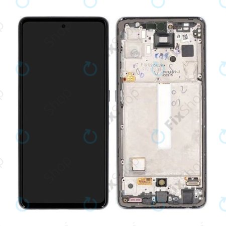Samsung Galaxy A52s 5G A528B - LCD Kijelző + Érintőüveg + Keret (Awesome Black) - GH82-26861A, GH82-26863A, GH82-26910A, GH82-26909A Genuine Service Pack