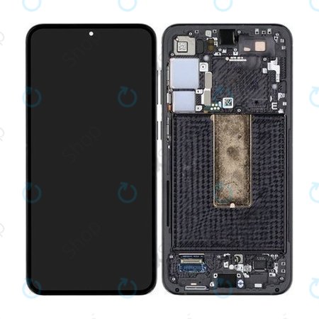 Samsung Galaxy S23 Plus S916B - LCD Kijelző + Érintőüveg + Keret (Phantom Black) - GH82-30478A, GH82-30476A, GH82-30477A Genuine Service Pack