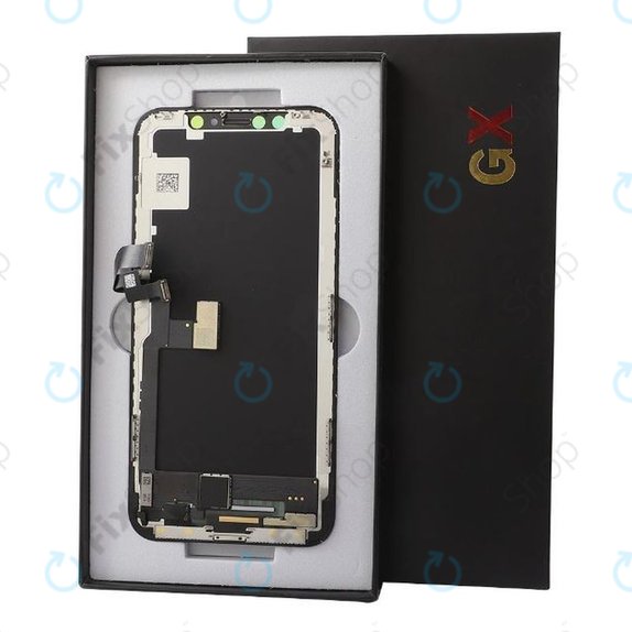 Kijelző Hard OLED iPhone XS Max, Érintőüveg kerettel, FixPremium