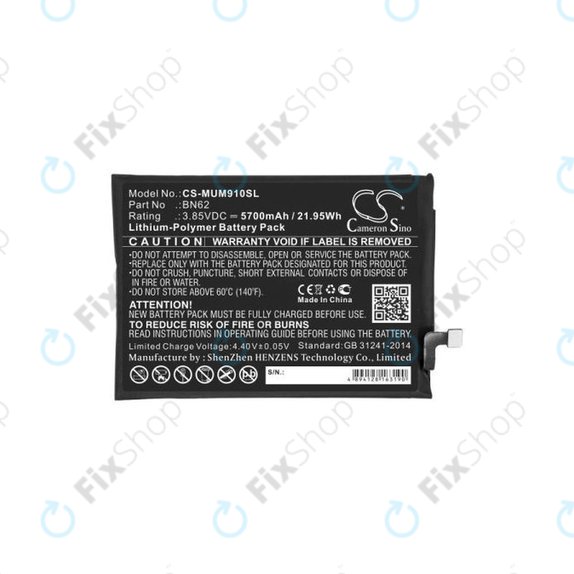 Xiaomi Redmi 9T - Akkumulátor BN62 5700mAh HQ