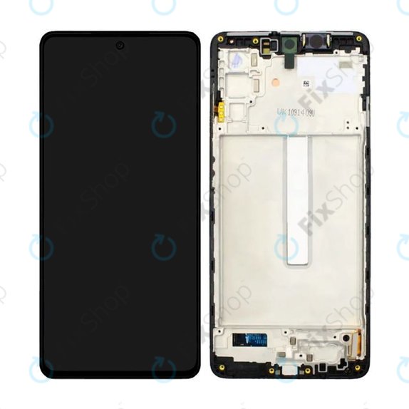 Samsung Galaxy M52 5G M526B - LCD Kijelző + Érintőüveg + Keret (Black) TFT