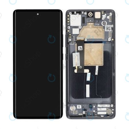 Motorola Edge 30 Fusion XT2243 - LCD Kijelző + Érintőüveg + Keret (Cosmic Grey) - 5D68C21527 Genuine Service Pack