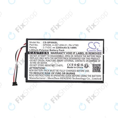 Akkumulátor Sony PS Vita, 2200mAh, Li-Pol, 3.7V, SP65M, HQ