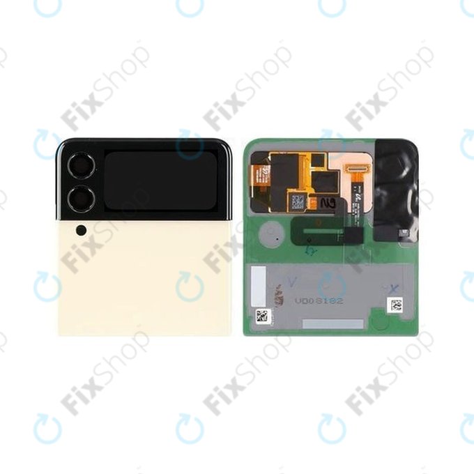 Samsung Galaxy Z Flip 3 F711B - LCD Kijelző + Érintőüveg + Keret (Külső) (Cream) - GH97-26773B Genuine Service Pack