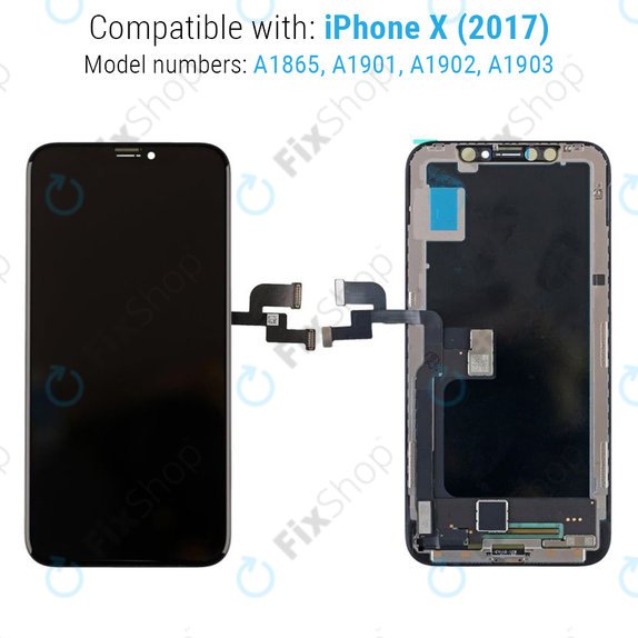 Kijelző iPhone X, Érintőüveg kerettel, Refurbished