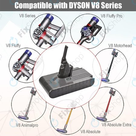 Dyson V8 - Akkumulátor 215681, PM8-US-HFB1497A Li-Ion 21.6V 4000mAh