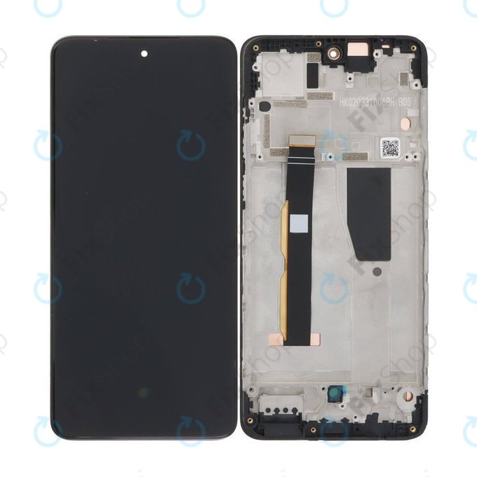 Motorola Moto G84 XT2347 - LCD Kijelző + Érintőüveg + Keret (Black) TFT