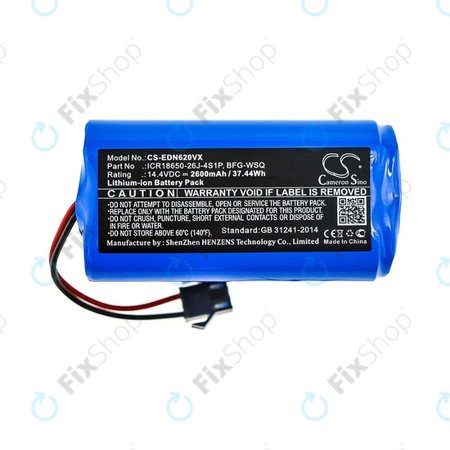 Ecovacs Deebot N79, N79S, Eufy RoboVac-series, Proscenic 850-series - Akkumulátor BFG-WSQ, ICR18650-26J-4S1P, UR18650ZY-4S1P-AAM Li-Ion 14.4V 2600mAh HQ