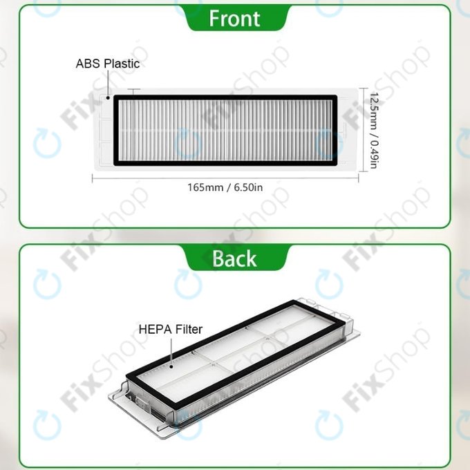 Xiaomi Roborock S5, S5 Max, S6, S6 MaxV, S6 Pure, E4, E5, Mijia 1S, Mi Robot Vacuum Mop 1S, Xiaowa E2, E3, Lite C10 - Porszűrő (2db)