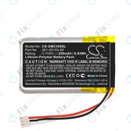 Akkumulátor Garmin DashCam 45, DashCam 46, DashCam 55, DashCam 56, DashCam 66, 250mAh, Li-Pol, 3.7V, 361-00103-00, HQ