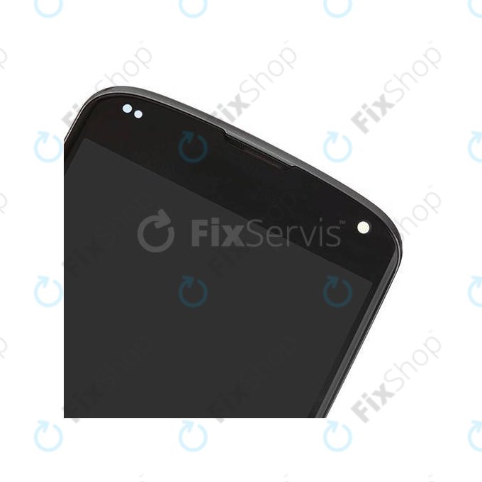 LG Nexus 4 E960 - LCD Kijelző + Érintőüveg + Keret (Black) TFT
