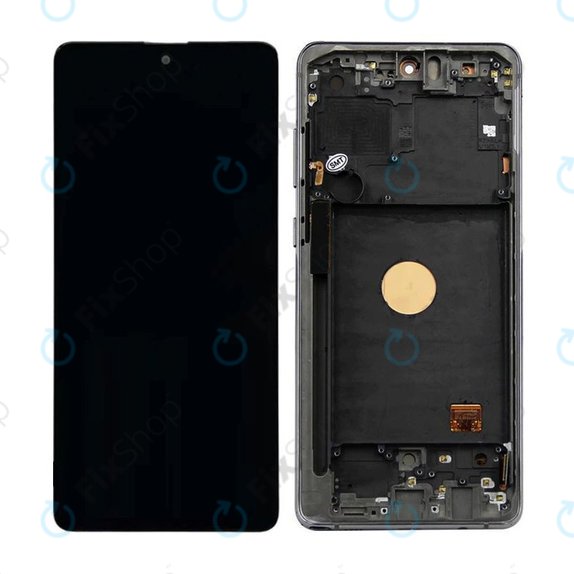 Samsung Galaxy Note 10 Lite N770F - LCD Kijelző + Érintőüveg + Keret (Aura Black) OLED