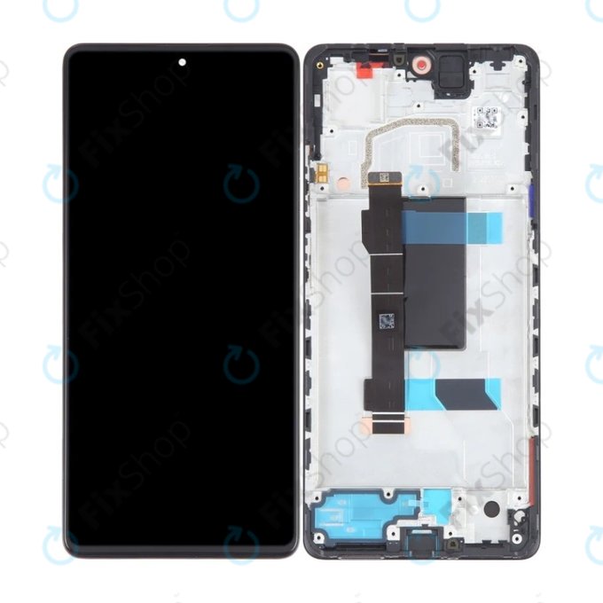 Xiaomi Redmi Note 12 Pro 5G - LCD Kijelző + Érintőüveg + Keret (Midnight Black) OLED