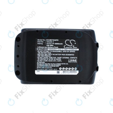 Makita B, C, D, F, G, H, J, L, M, P, S, T, U, V, X-series - Akkumulátor BL18xx Li-Ion 6000mAh HQ