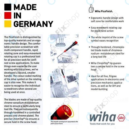 Wiha PicoFinish® 260P - Precíziós Csavarhúzó - 1.2mm