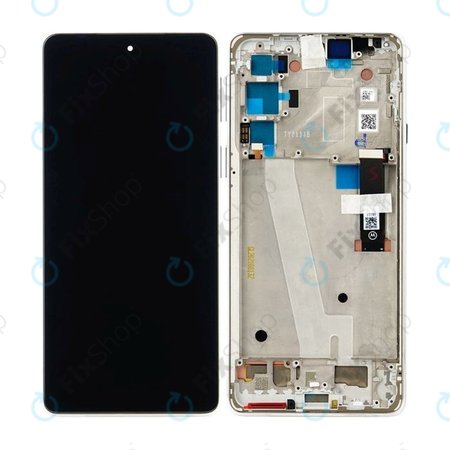 Motorola Edge 20 XT2143 - LCD Kijelző + Érintőüveg + Keret (Frosted White) - 5D68C19194 Genuine Service Pack