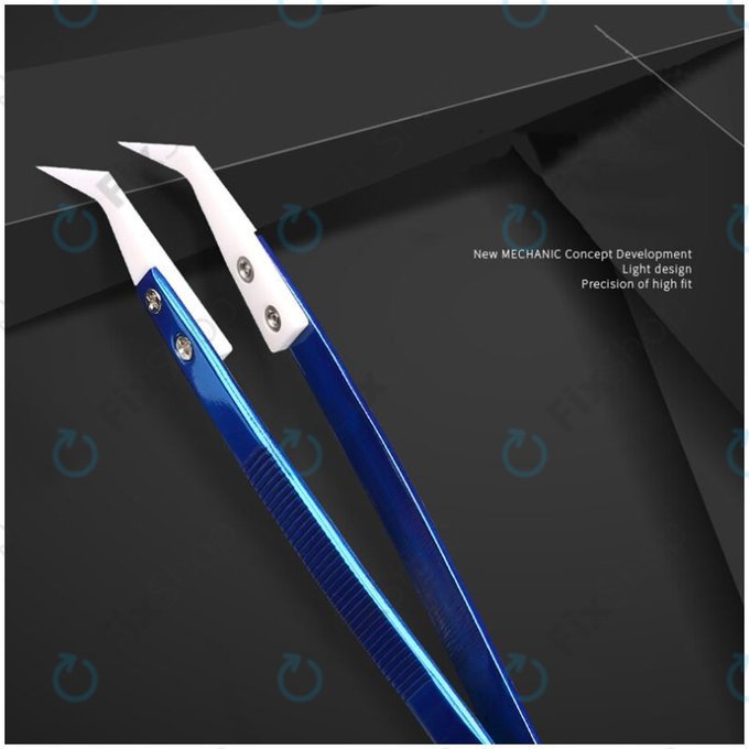 Mechanic CF-17 - Hőálló Kerámia Csipesz Ívelt Heggyel