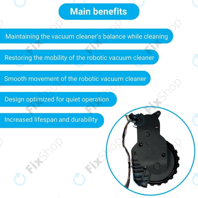 Xiaomi Roborock S5 Max, S6 Pure, S7 - Kerék Motorral (Jobb) (Fekete)