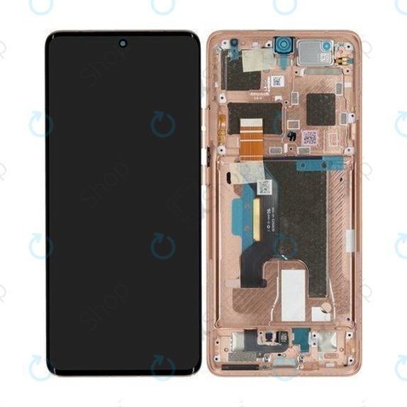 Motorola Edge 50 Ultra - LCD Kijelző + Érintőüveg + Keret (Peach Fuzz) - 5D68C24485 Genuine Service Pack