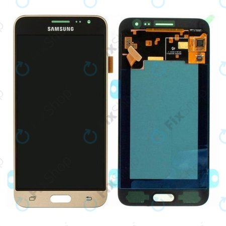 Samsung Galaxy J3 J320F (2016) - LCD Kijelző + Érintőüveg (Gold) - GH97-18414B, GH97-18748B Genuine Service Pack