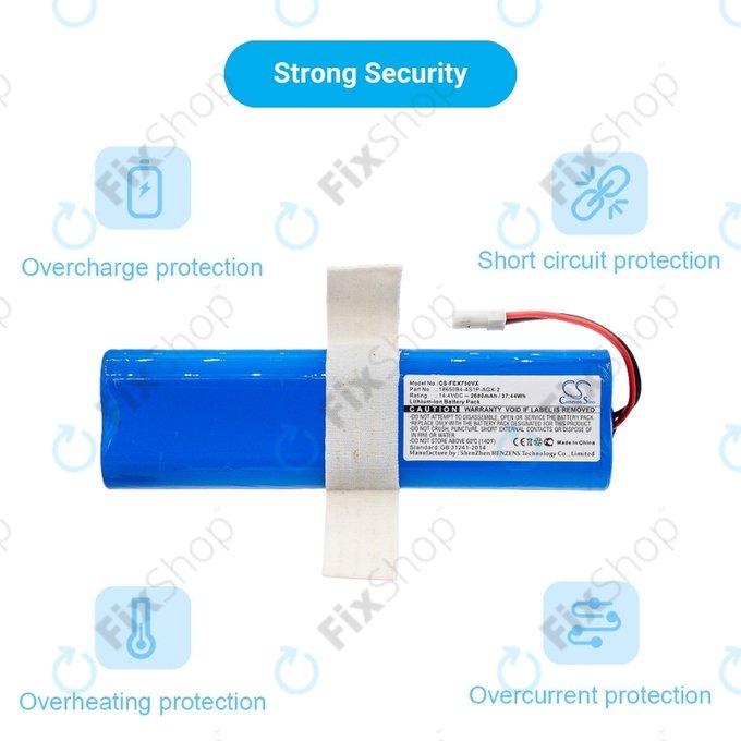 Zaco V3, V40, V5s Pro, V5x, Silvercrest SSWR A1, SSWR B1, SSR 3000 A1 - Akkumulátor 18650B4-4S1P-AGX-2 Li-Ion 14.4V 2600mAh HQ