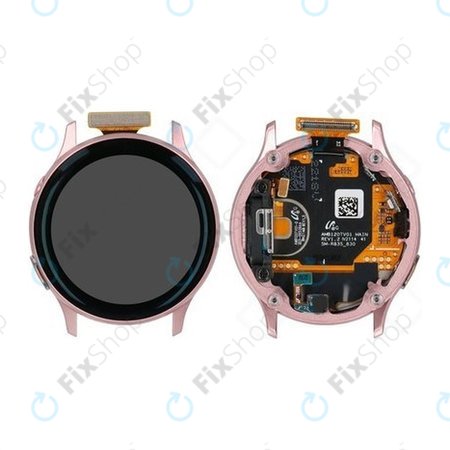 Samsung Galaxy Watch Active 2 40mm R830, R835 - LCD Kijelző + Érintőüveg + Keret (Gold) - GH82-21104B Genuine Service Pack
