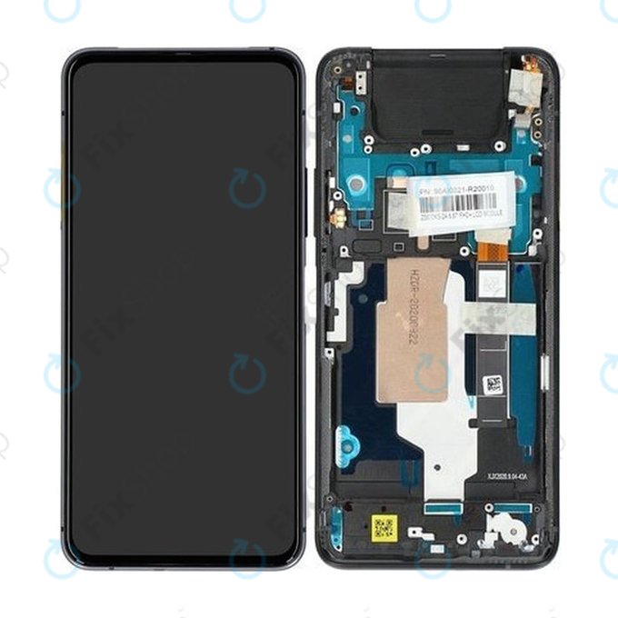 Asus Zenfone 7 ZS670KS, 7 Pro ZS671KS - LCD Kijelző + Érintőüveg + Keret (Aurora Black) - 90AI0021-R20010 Genuine Service Pack