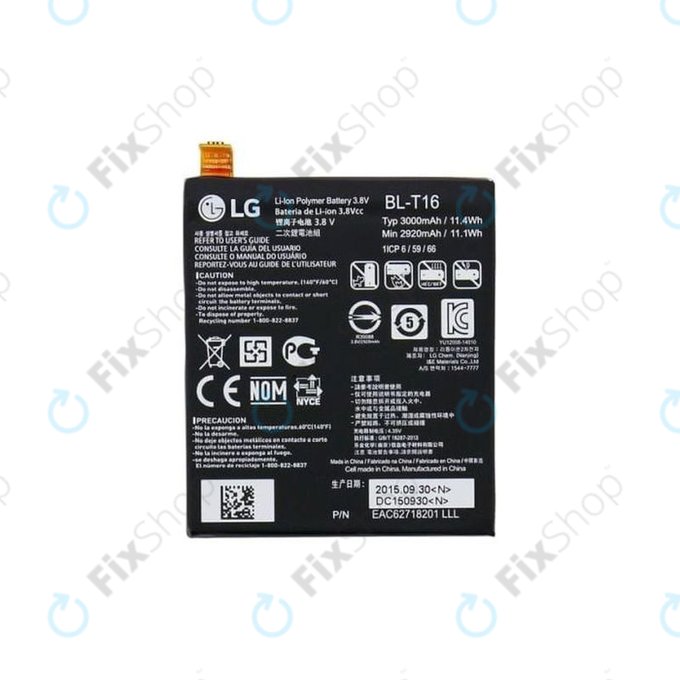 LG G Flex 2 H955 - Akkumulátor BL-T16 3000mAh - EAC62718201 Genuine Service Pack