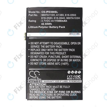 Apple iPad 3, iPad 4 - Akkumulátor 969TA110H, A1389, 616-0593 11500mAh HQ