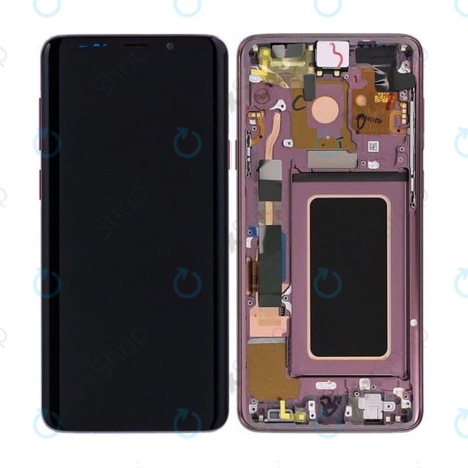 Samsung Galaxy S9 Plus G965F, G965FD - LCD Kijelző + Érintőüveg + Keret (Lilac Purple) - GH97-21691B, GH97-21722B, GH97-21692B Genuine Service Pack