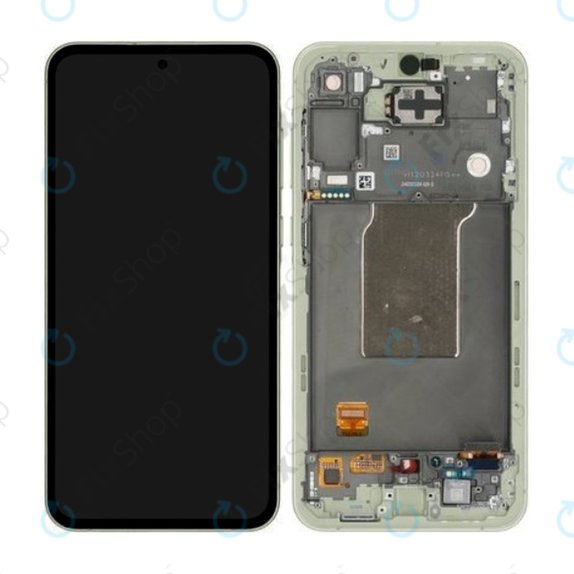 Samsung Galaxy A55 A556B - LCD Kijelző + Érintőüveg + Keret (Awesome Lemon) - GH82-34305D Genuine Service Pack