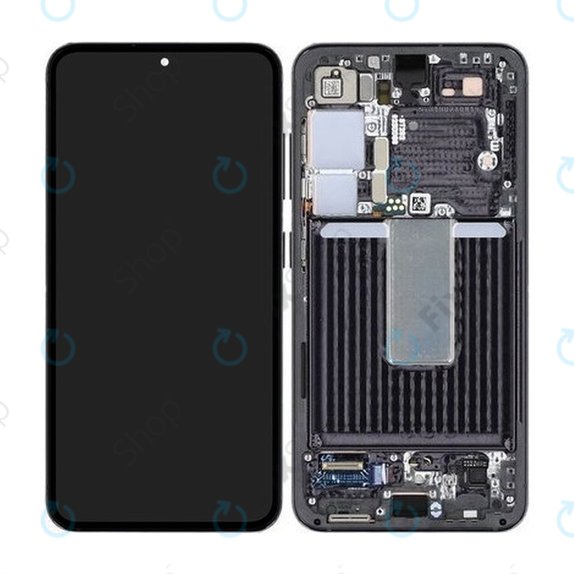 Samsung Galaxy S23 S911B - LCD Kijelző + Érintőüveg + Keret (Phantom Black) OLED