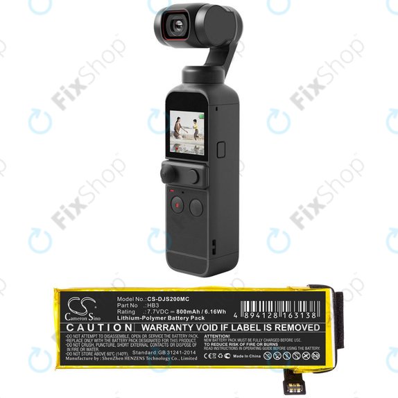 Akkumulátor DJI Osmo Pocket, Pocket 2, 800mAh, Li-Pol, 7.7V, HB3, HQ