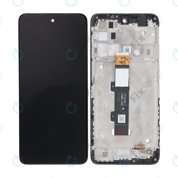 Motorola Moto E32s - LCD Kijelző + Érintőüveg + Keret (Slate Grey) TFT