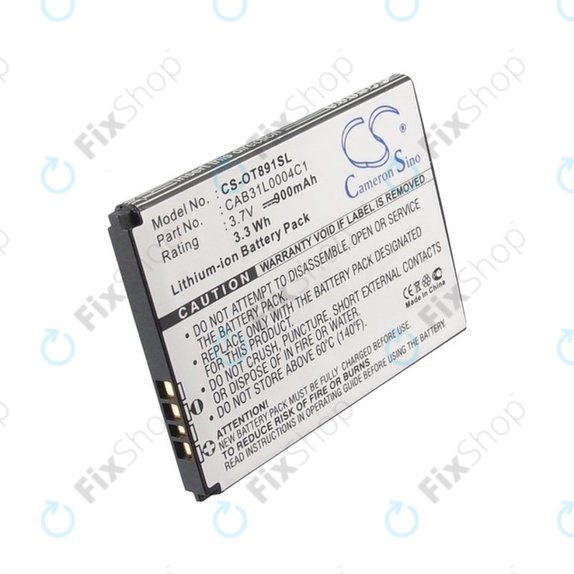 Akkumulátor Alcatel One Touch, OT, TCL A, Vodafone, 900mAh, Li-ion, 3.7V, CAB31L0004C1, HQ