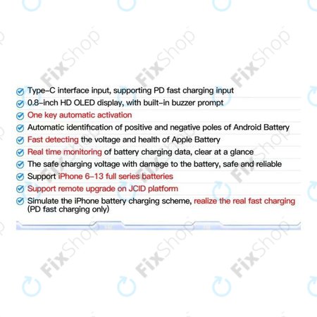 JC BT01 - Akkumulátoros Gyorstöltő Tábla (iPhone 6 - 13 Pro Max)