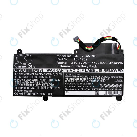 Akkumulátor Lenovo ThinkPad E450, E455, E460, E465, T470p, ThinkPad Edge E450 i7, 4400mAh, Li-Ion, 10.8V, 45N1752, HQ