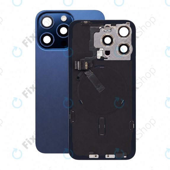 Hátsó ház üveg iPhone 15 Pro Max készülékhez, Blue Titanium, Pulled A