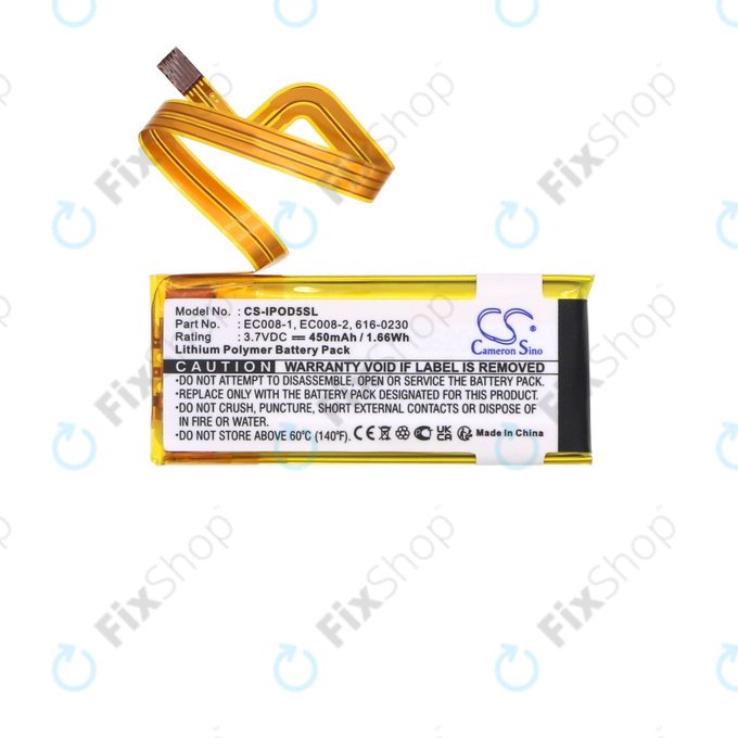 Akkumulátor Apple iPod Classic 6th Gen, iPod 5G, iPod Video, 450mAh, Li-Pol, 3.7V, EC008, HQ